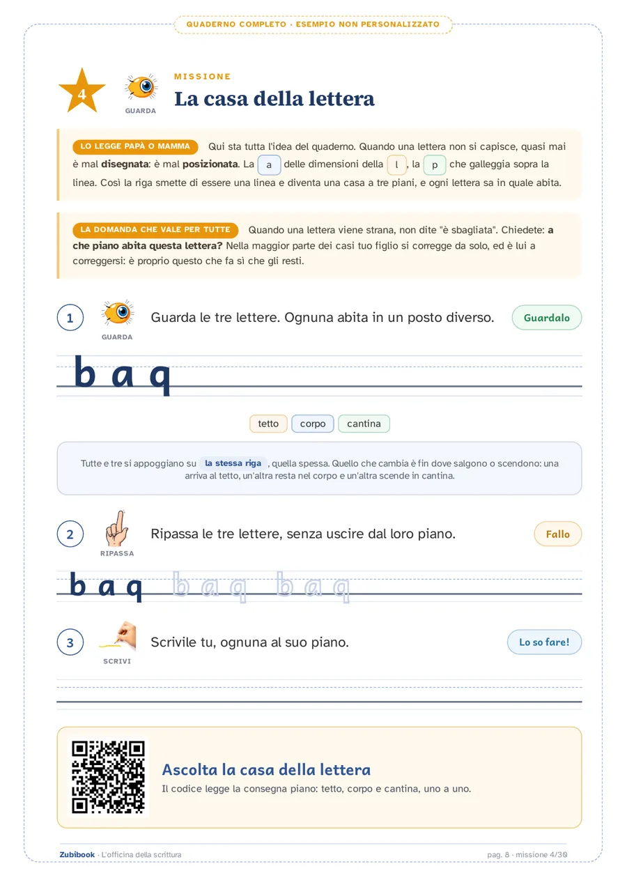 Disgrafia · 6-9 anni: La casa della lettera