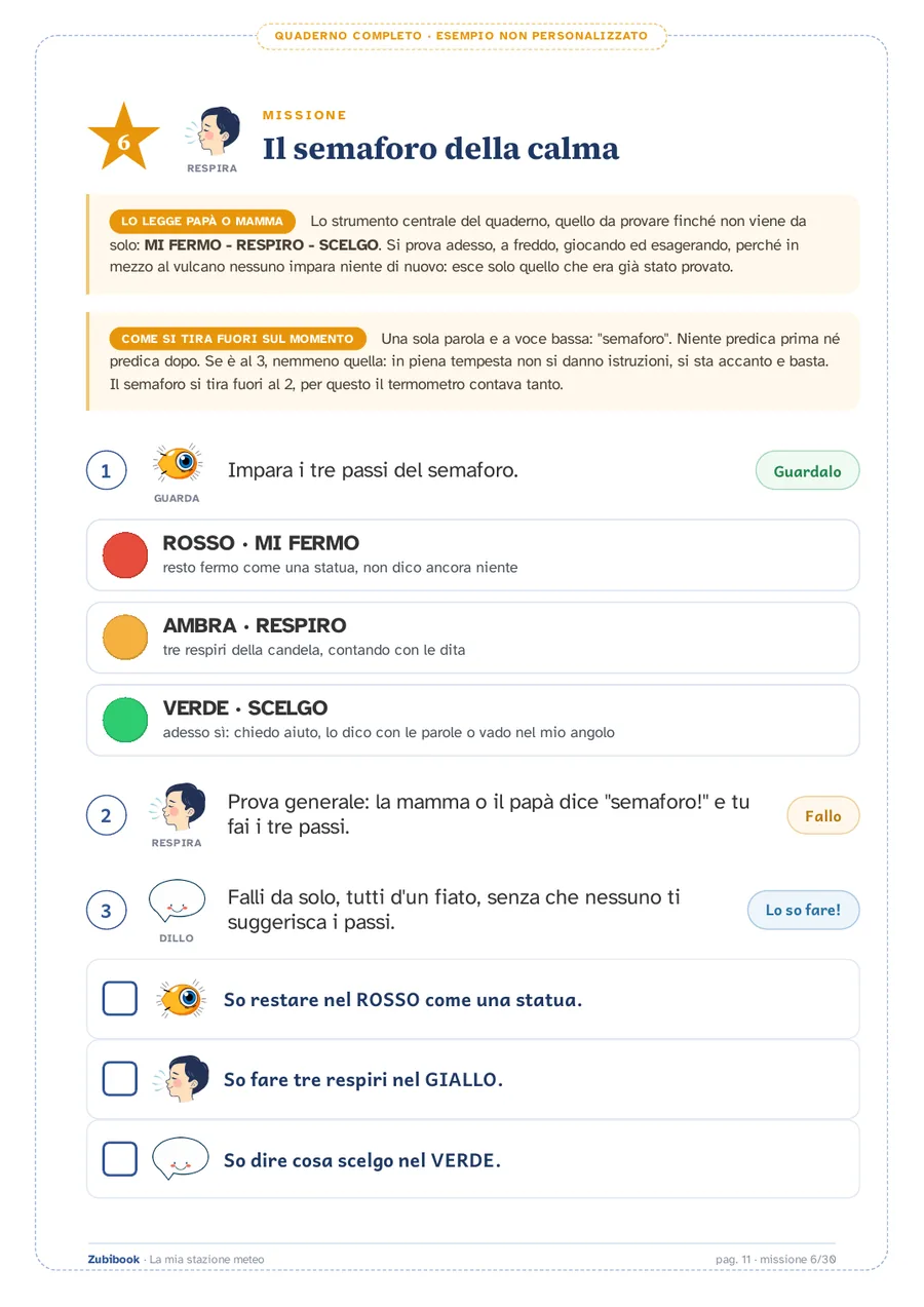 Emozioni · 6-9 anni: Il semaforo della calma