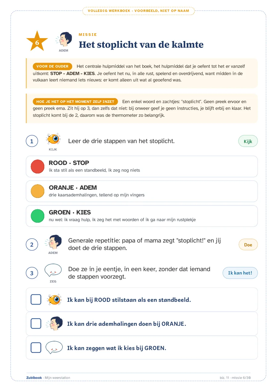 Emoties · 6 tot 9 jaar: Het stoplicht van de kalmte